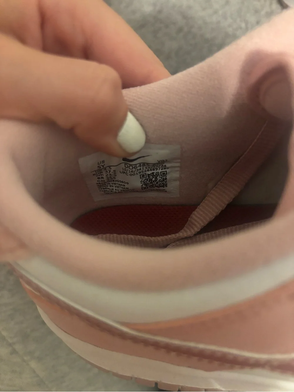 Nike Pink and White Low-Top Sneakers